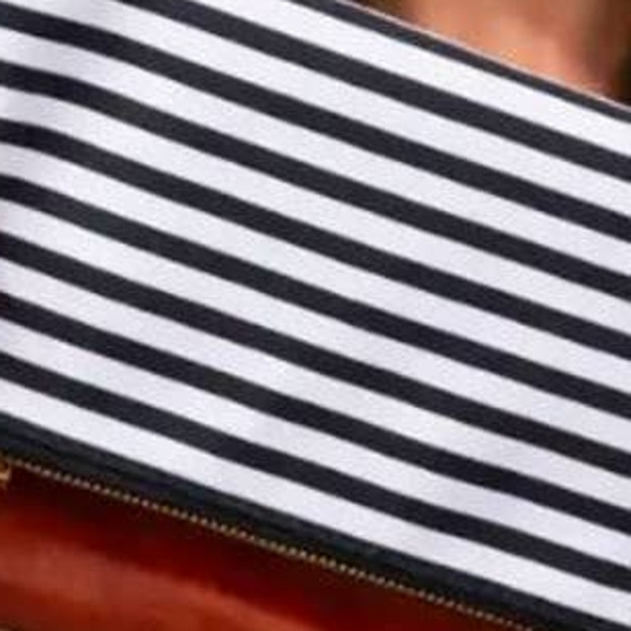 Foldover Clutch - Classic Black & White Stripe - Picture 6 of 6